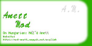 anett mod business card